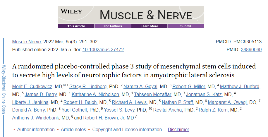 干細(xì)胞移植技術(shù)治療漸凍癥的臨床3期試驗(yàn)。