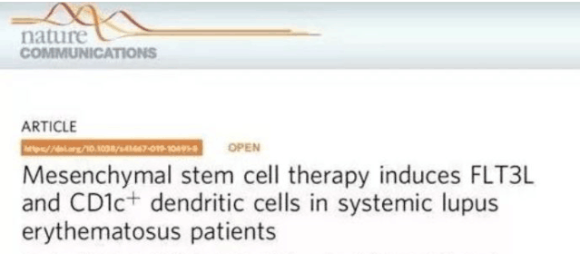 間充質干細胞治療誘導系統性紅斑狼瘡患者FLT3L和CD1c+樹突狀細胞