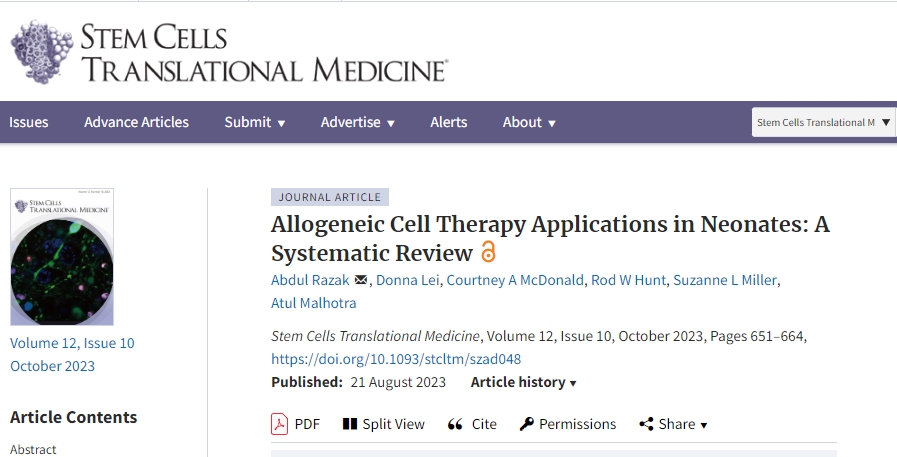 面對眾多新生兒疾病，干細胞療法通過臨床證據展現其臨床潛力！