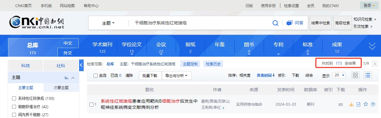 搜索發(fā)現(xiàn)相關(guān)文獻達到173條。