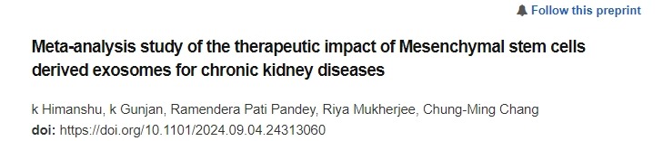 間充質(zhì)干細(xì)胞來(lái)源的外泌體對(duì)慢性腎臟病治療效果的薈萃分析研究