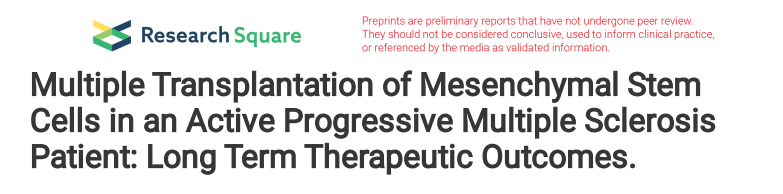 對活動性進行性多發性硬化癥患者進行多次間充質干細胞移植：長期治療結果。