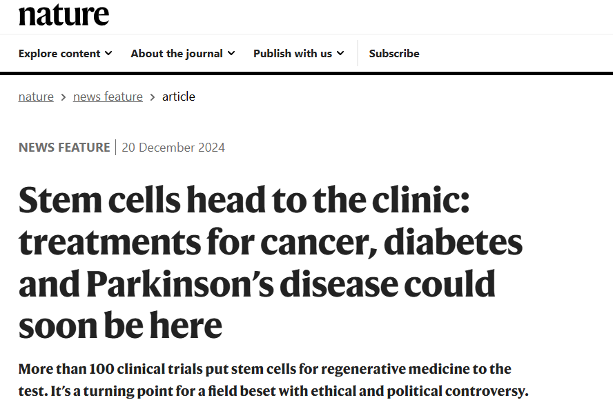 《nature》：干細胞進入臨床，帕金森、糖尿病的治療可能很快會實現