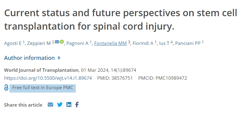 干細胞移植治療脊髓損傷的現狀及未來前景