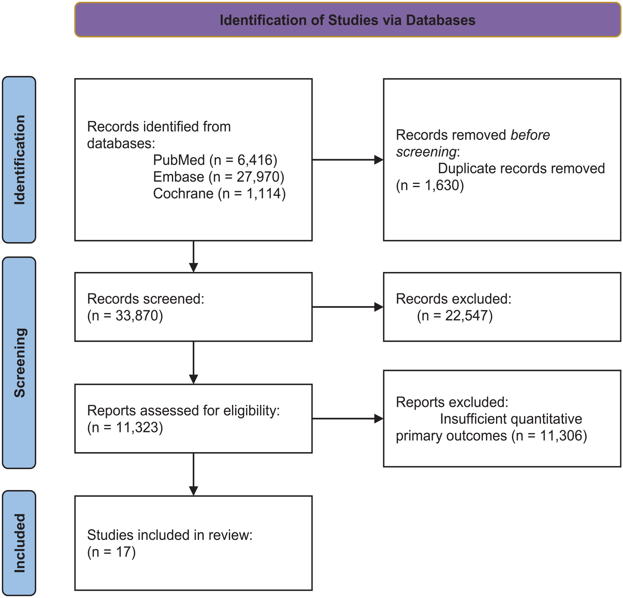 圖1：通過數據庫識別研究。