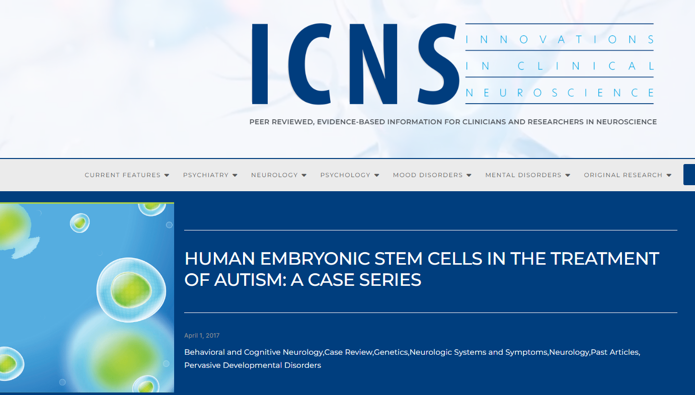 人類胚胎干細(xì)胞治療自閉癥：病例系列