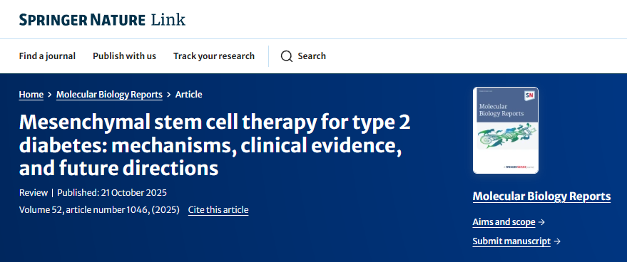 間充質干細胞治療2型糖尿?。簷C制、臨床證據和未來方向