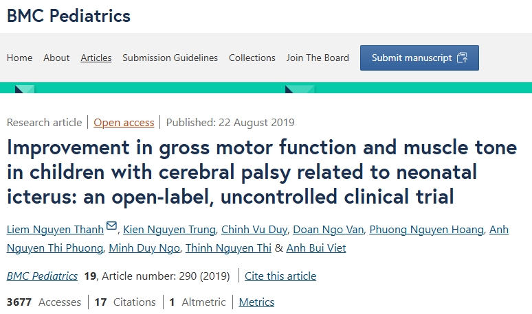 改善新生兒黃疸型腦癱患兒的大運動功能和肌張力：一項開放標簽、非對照臨床試驗