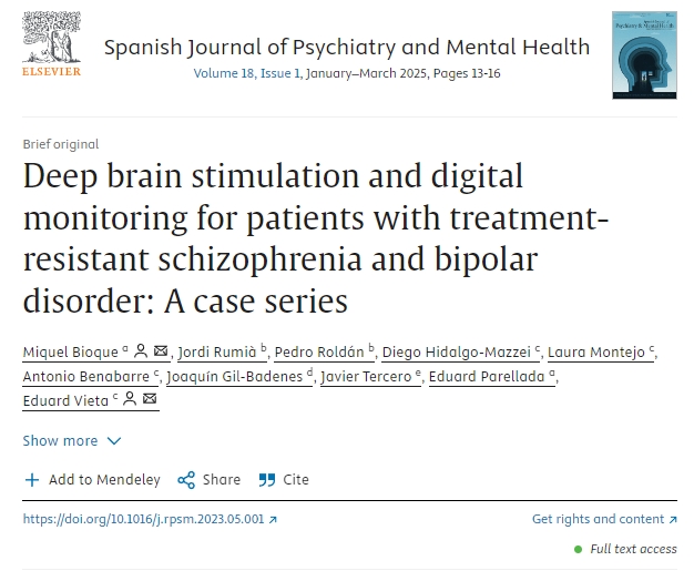 深部腦刺激和數(shù)字監(jiān)測(cè)對(duì)難治性精神分裂癥和雙相情感障礙患者的治療：病例系列