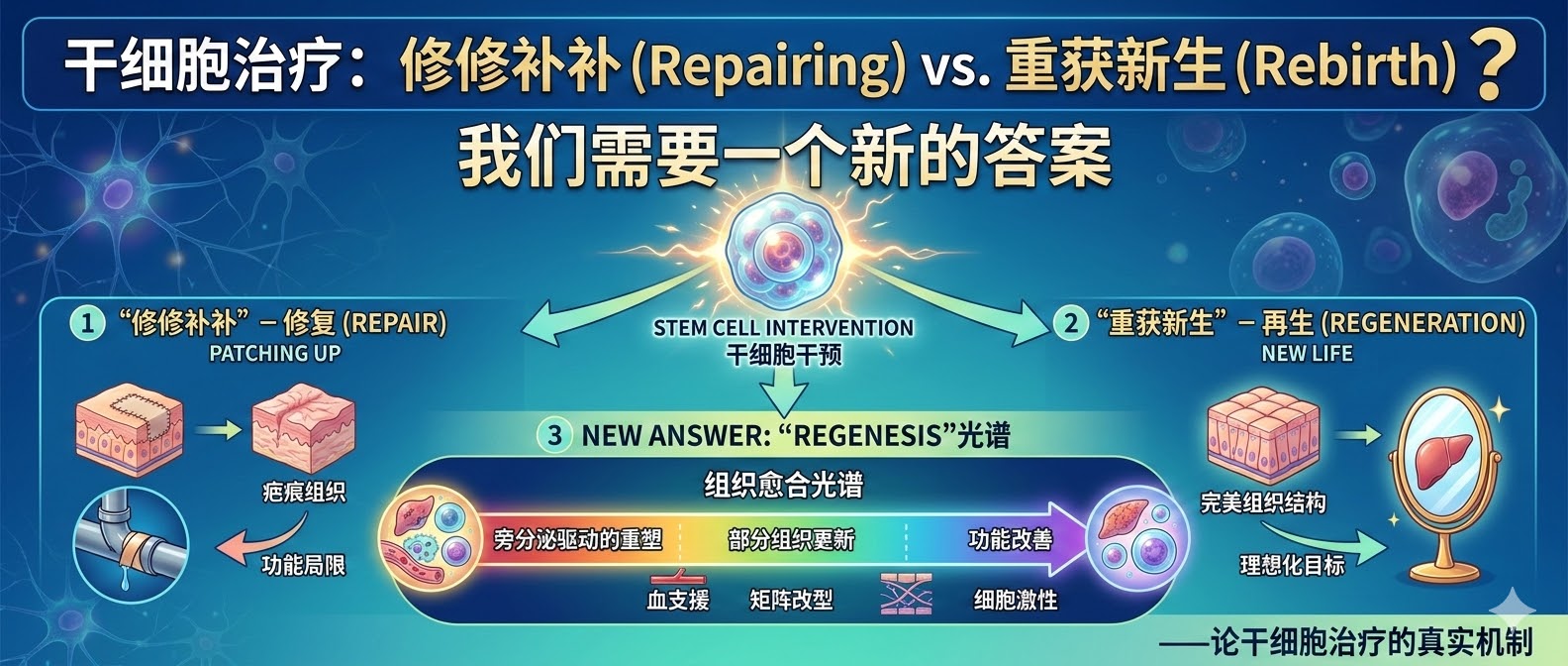 干細胞治療的基本原理：到底是“修修補補”還是“重獲新生”？——論我們需要一個新的答案