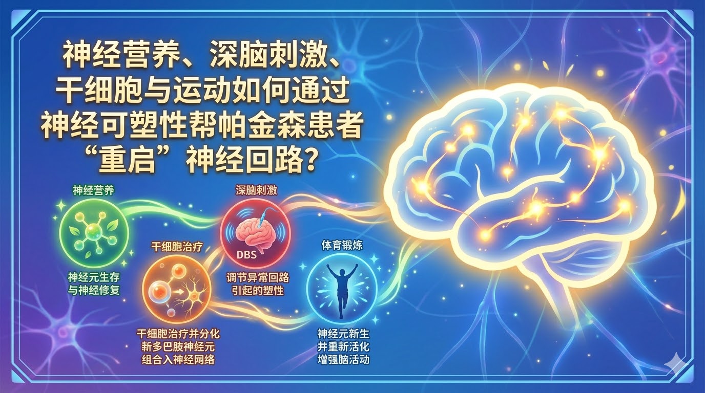 神經營養(yǎng)、深腦刺激、干細胞療法與運動如何通過神經可塑性幫帕金森患者重獲運動能力？